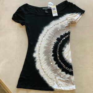INC International Concepts Black and White Top